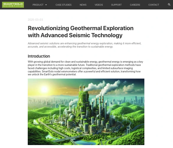 SmartSolo case study featuring Invert's geothermal exploration work
